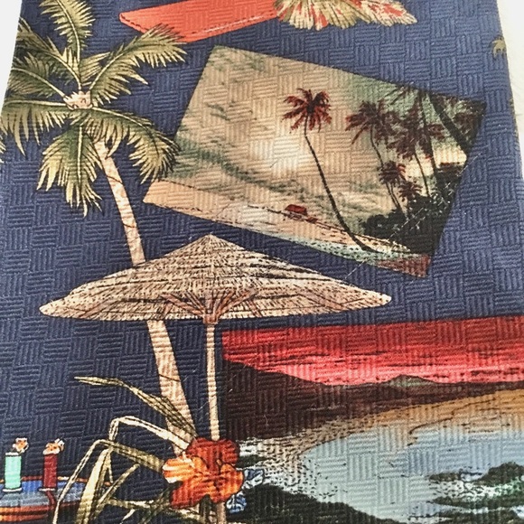 Croft & Barrow Necktie 100% Silk Tropical Blue - Picture 2 of 7